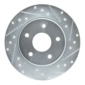R1 Concepts EDZ-40109R Brake Rotor Drilled and Slotted Silver